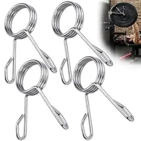 Accencyc 738170388320 Spring Clip Collars 2 Inch Olympic Barbell Clamps Dumbbell Pairs Sliver