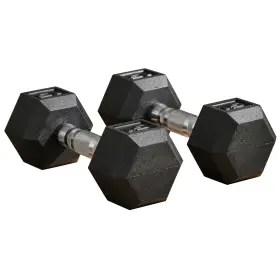 Action Sports 165099229616 Mlnshops 15lbs Rubber Dumbbells Exercise Hex Dumbbell Set