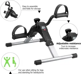 B07dl11c3r Agm Folding Pedal Exerciser Mini Exercise Bike Under Desk Foot #2