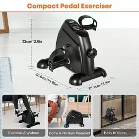 Vd-30703sp-agm Agm Mini Exercise Bike Under Desk Pedal Exerciser Foot Cycle Arm 1-black #3