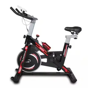 Amucolo 313053912986 Black Red Steel Exercise Bike Cycling With Comfortable Seat Cushion And Lcd