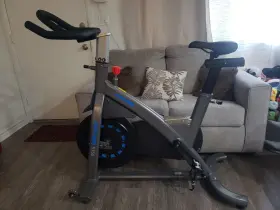 Asuna 5750 5150 Upright Exercise Bike Adjustable Seat Gray Black Blue Metal Gym Home