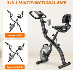 Cyfbf9m01gre22 Ativafit Exercise Bike Foldable Fitness Indoor Stationary Magnetic 3 In 1 U