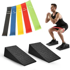Aybx 070003600557 Squat Wedge Block 2pcs Non-slip Rubber Slant Board For Deeper Squats And Weigh