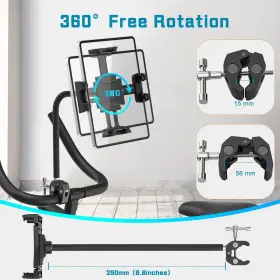 Baishun 313107660689 Exercise Bike Tablet Holder Treadmill Spin Gooseneck Adjustable Arm Mount #3