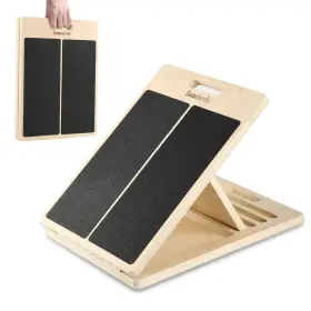 Bam-02 Bamenede Adjustable Slant Board - Portable Wooden Incline Calf Stretcher For Ex