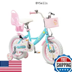 B0c53klqyz Bixike Girls Bike 14-20 Inch With Training Wheels/kickstand Basket Doll Seat/rack
