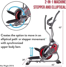 Bst800 Body Power Patented 2-in-1 Elliptical Machine And Stair Stepper Trainer With Cu #3