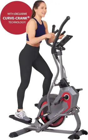 Bst800 Body Power Patented 2-in-1 Elliptical Machine And Stair Stepper Trainer With Cu