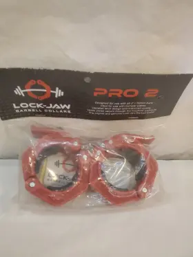 Pr2-red Brand Lock-jaw Barbell Collars 2 Collar Quick Release Clamp Red Inch