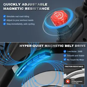 Chaoke 757611760266 Exercise Bike Adjustment Magnetic Resistance Super Silent Belt Drive Indoor #2