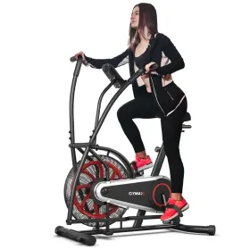 Sp37621bk Costway Unlimited Resistance Airdyne Bike Fan Exercise With Clear Lcd Display
