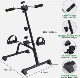 Us-2fh10077ye Costway Pedal Exerciser Height And Length-adjustable Full Body Exercise Bike