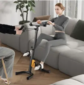 Us-2fh10078ye Costway Physical Therapy Exercise Bike Foldable Pedal Exerciser With Adjustable Height