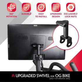 Crostice 313024598584 Peloton Bike Swivel Arm 360 Movement Black/red Easy Installation For Exercises #2