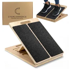 Cyancommerce 262569260004 Portable Wooden Slant Board For Calf Stretching Adjustable Stretcher And