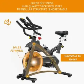 Cyclace 710638630271 Exercise Bike Stationary 330lbs Capacity - Black/stainless Steel #3