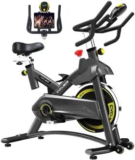 Cyclace 710638630271 Exercise Bike Stationary 330lbs Capacity - Black/stainless Steel