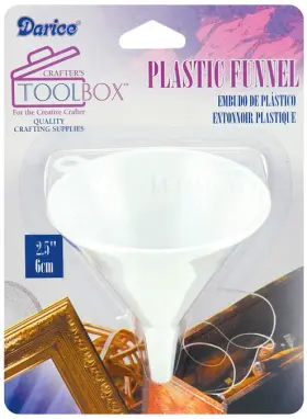 Darice 652695672842 Crafters Toolbox Funnel Plastic White 2.5 Inches