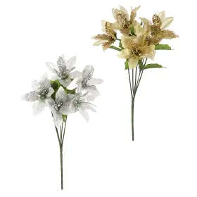 Darice 889092590183 Poinsettia Bush Metallic 16 Inches 2 Assorted Colors