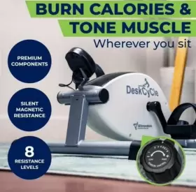Deskcycle 757183267590 Fba Tt-dsc Under Desk Bike Pedal Trainer - White