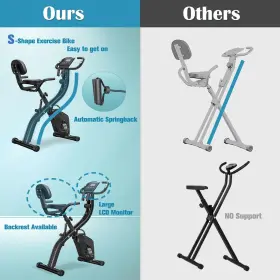 Dispank 770264198095 Folding Exercise Bike X-bike Indoor Portable Bikes Sturdy Foldable #2