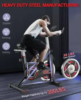 Dmasun 445044694656 Indoor Cycling Bike With Magnetic Resistance Comfortable Seat Digital Displa #2