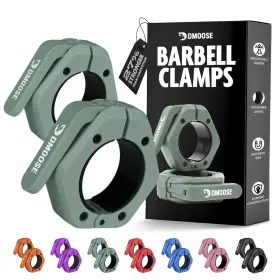 Clips-v2 Dmoose Fitness Barbell Clips 2 Inch Pair - Quick Release Ranger Green