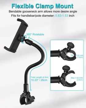 Dosvsi 445005379325 Gooseneck Indoor Cycling Tablet Mount Spin Bike Holder For Stationary Tr #3