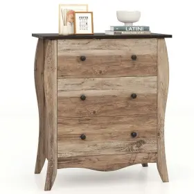 Dresser Bedroom 197867039158 For With 3 Folding Fabric Drawers And Anti-tipping Kit-brown - C