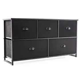Dresser Storage Tower 473512149484 With 5 Foldable Cloth Cubes-black - Color Black