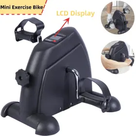 E-commercestation 445044528555 Mini Indoor Pedal Exerciser Cycle Bike Leg Arm Desk With Lcd Display Fitness Portab