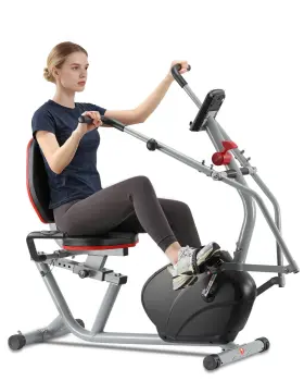 Cbk2409 Echanfit Recumbent Exercise Bike With Arm Exerciser For Home - Elliptical Cr
