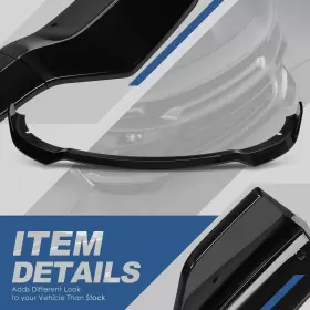 Echelon 445036410462 3pcs Front Bumper Lip Spoiler Splitter Body Kit Compatible With Dodge Charger Sr #3