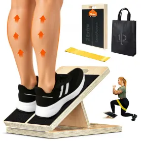 Eleven Dimensions 726665744218 Adjustable Wooden Slant Board For Calf Stretching Incline Wedge Ankle H
