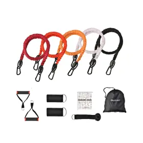 Enjoyfit 653892646766 11 Pcs Resistance Bands Set Exercise Tubes 63 Inchs Workout Bands... Fast Ship