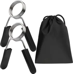Euway 750153167784 Weight Bar Clips Barbell Clamps 2 Inch For Olympic Spring Black Metallic