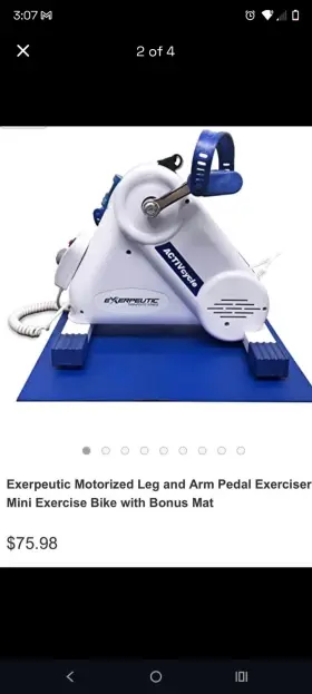 101273 Exerpeutic Activcycle Pedal Exerciser Motorized 15 - 60 Rpm Speed Setting Ranges