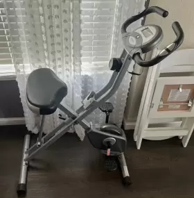 Exerpeutic 890598012000 Folding Exercise Bike 8 Levels Of Resistance Stationary Light