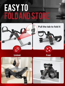 Feierdun 740207702115 Mini Exercise Bike Under Desk Pedal Exerciser Portable Foot Cycle Arm & #3