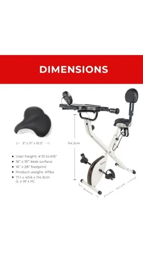 Fitdesk 857989004303 Desk Bike 3.0 - Folding Exercise For Work From Home Fitness Sta #2