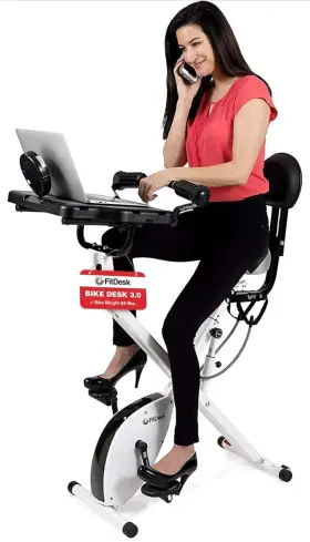 Fitdesk 857989004303 Desk Bike 3.0 - Folding Exercise For Work From Home Fitness Sta