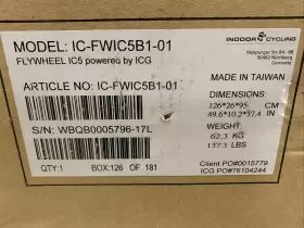 Ic-fwic5b1-01 Flywheel Ic5 Stationary Exercise Bike New Sealed #3
