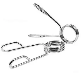 Fotn 791514998067 R&dog 2 X Olympic Inch Spring Collar Weight Bars Clips Dumbbell Barbell Silver