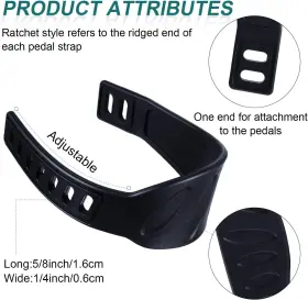 Gejoy 726084382404 2 Pairs Exercise Bike Pedal Straps Universal For Cycle Hom #3