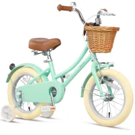 B0b42bfrph Glerc Little Molly 14 Inch Kids Retro Cruiser Bike Girls 3-5 Years With Basket And Train