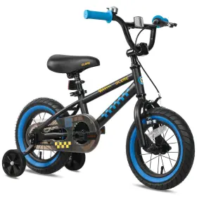 B0b42c2fdx Glerc Nunu 12 Inch Kids Bike Boys 2-4 Yrs Bmx Style With Training Wheels Black/blue