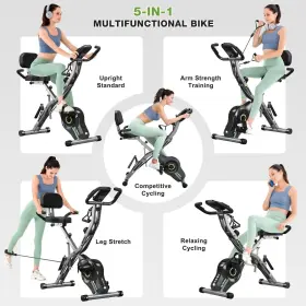 0605-0460-0479  Goimu Exercise Bike 5 In 1 Foldable Stationary For Seniors Adjustable Resistance #2