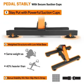 Goredi 768383616620 Pedal Exerciser With Adjustable Heights Foldable Under Desk Cycle Bike For O #2