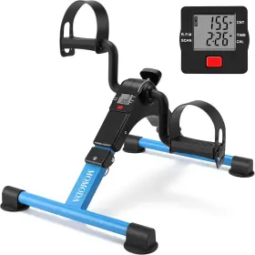 Guantai 711181358063 Pedal Exerciser Leg And Arm Exercise Bike With Lcd Monitor Foldable Black/blue